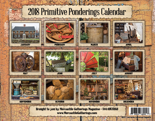 Primitive Ponderings 2018 Calendar Back Cover