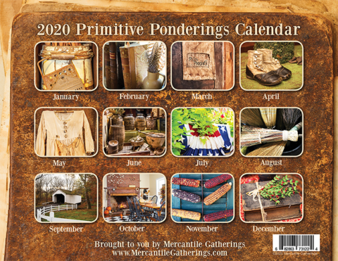 2020 Calendar Primitive Ponderings~Country Farmhouse-Style Antiques