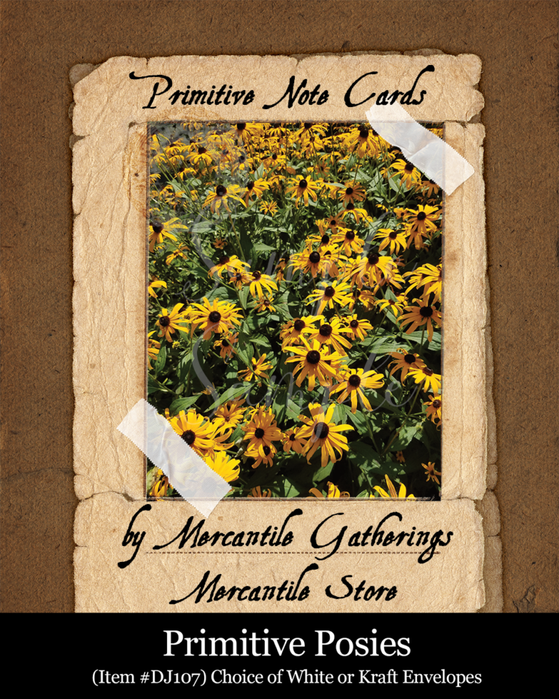 Primitive Posies Note Cards